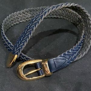 Capezio Blue/Black Leather Braided Belt